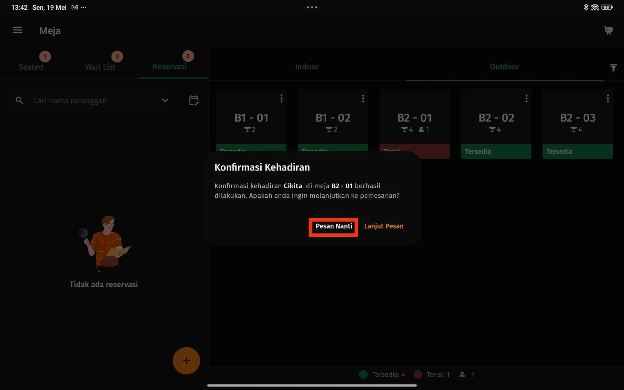 9 Membuat Reservasi pada Accurate POS